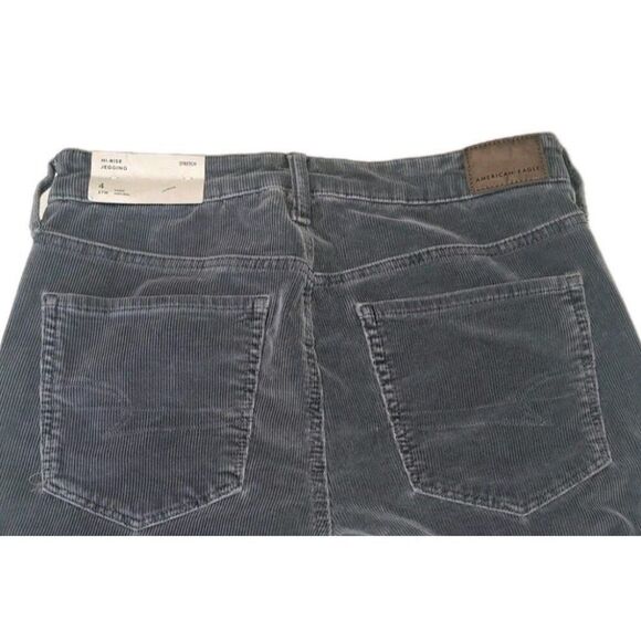 American Eagle Womens Size 4 Short Gray Corduroy Pants 27x28 Stretch New - Picture 3 of 10